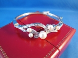 Pearl and Diamond Bangle